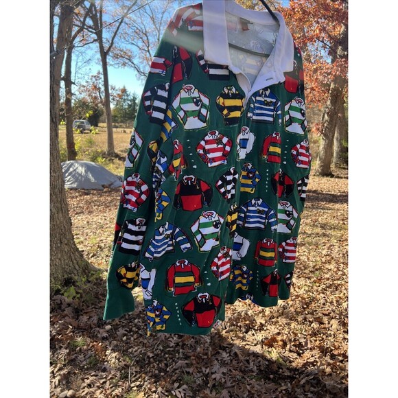 Rowing Blazers Target Shirt Mens XXL Blue Red Rugby All Over Long Sleeve - Picture 10 of 10